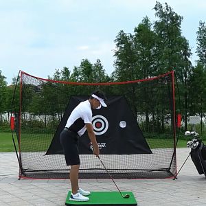 PGM 3m Big Golf Net Trainer Set Holder Shelf Indoor Outdoor Multi-function Swing Cutting Chipping Practice Accessories LXW023