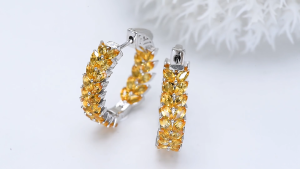 Lohaspie Jewelry Pure 4.8 Carats Solid Sterling Silver 925 Clip Earring Natural Citrine Peridot Clip Earring Marquise Cut Gemstone Citrine Birthstone Earring For Women Jewelry
