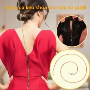 Dụng Cụ Kéo Trợ Lực Có Khóa Kéo Cho Váy Và Giày - Công Cụ Hỗ Trợ Khóa Kéo Bằng Kim Loại Thân Thiện Với Môi Trường Có Móc Chuỗi Nút Mịn Cho Dây Kéo Quần Áo Và Giày