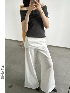 กางเกงขายาวทรงหลวมสีขาวสำหรับผู้หญิง กางเกงขายาวทรงหลวมแบบยาวสำหรับฤดูร้อน กางเกงขายาวทรงหลวมสำหรับผู้หญิง สไตล์สตรีท