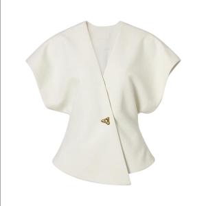 Spring 2025 Womens Slimming Asymmetric One-Button Vest Jacket Sleeveless Suit Waist-Cinching Fashion Trend Setters