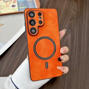 szhaiyu | Vintage Leather for Magsafe Magnetic Phone Case for Samsung Galaxy S26 S25 S24 Plus S23 S22 Ultra S21 FE S25Ultra S26Ultra Cover