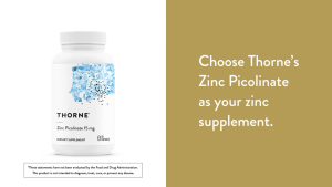Thorne Zinc Picolinate 30mg 60 / 180 Capsules Supports Immunity Eye Nerve Skin & Reproductive Health