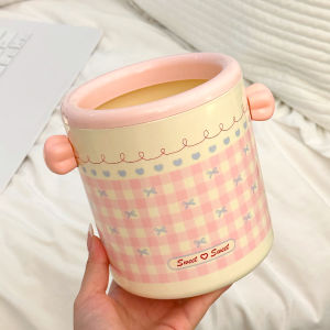 Thickened Desktop Trash Can Coverless Press Ring Style Mini Paper Bin for Bedroom Home Use High Aesthetic Value Office Dormitory
