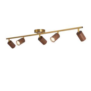 NSWR | Vintage-Style Track Light with Adjustable Angle Hill-Shaped Anti-Glare Spotlight Retro Wood Grain Living Room Feature Wall No Central Ceiling Light