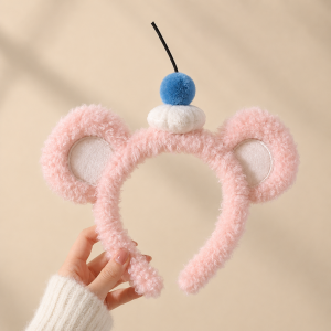 JIUDUOLAN | Cute Bear Ears Cherry Strawberry Plush Headband