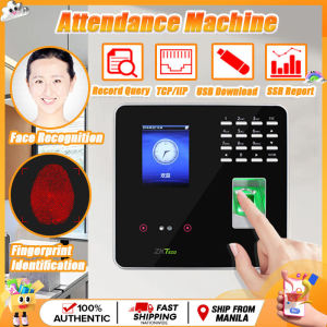 Fingerprint Attendance Machine WIFI Biometric Face Recognition Fingerprint Attendance Machine HD Dual Camera Face Employee Clock Time Card Machine Office Hospital Hotel Household Security System