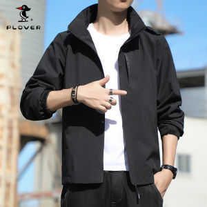 Jacket for Men PLOVER Windproof Waterproof Outdoor Travel Windbreaker Jacket with Detachable Hood Mens Sun Protection Jacket New Summer Autumn Fashion Jacket