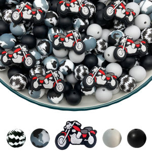 16/25PCS silicone bead set for motorcycle series perfect for DIY handmade crafts such as keychains necklaces bracelets etc