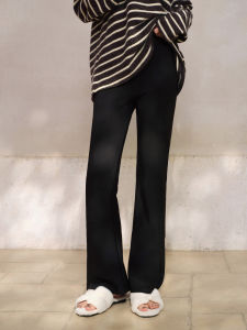 Black Slim-Fitting Trumpet Trousers For Petite