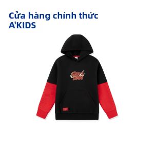 Qiaodan | Áo Khoác Nón Đỏ Năm Mới cho Bé Trai Kích Cỡ Trung đến Lớn