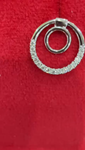 Poh Heng Jewellery 18K Double Loop Diamond Earrings in White Gold