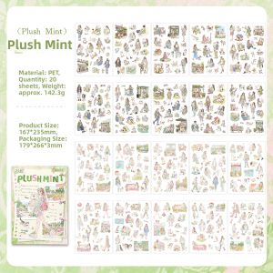 2ABC | INS Style Korean Girl Personality Figure Illustration Scenery Stickers Scrapbooking Materials