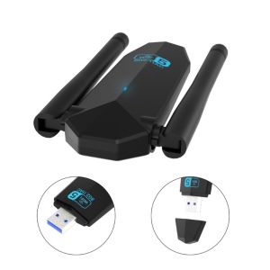 USB Wifi Thu Phát Sóng Wifi Tốc Độ Cao 1300mbps 2 Râu Kép Cho Laptop PC Bộ Chuyển Đổi Không Dây USB 3.0 Wifi6 Nhỏ Gọn Tiện Lợi Card Mạng Không Dây Băng Tần Kép 5GHz 2.4GHz Bộ Thu Wifi USB Bộ Phát Wifi Cực Mạnh Chính Hãng