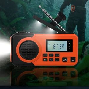 Solar Hand Crank Emergency Weather RadioSW/AM/FM Portable Radio with 3 LED Flashlight 4000mAh Power Bank Cellphone Charger