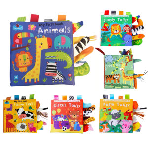 Animal Tail Cloth Book Tear Can Bite Pop-up Book Educational Enlightenment Early Education Infant Cognitive Toys 0-3 Years Old