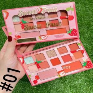 [Ready Stock] Professional Makeup Eyeshadow & Blusher & Highlighter Sweet Fruit 12in1 Palette 🍓 22g