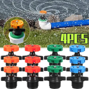 ระบบให้น้ำหยดขนาดเล็กในสวน1/4 "อุปกรณ์หยดน้ำสำหรับเพาะปลูกหมุนได้6หลุมหัวฉีดน้ำฉีดละอองน้ำ