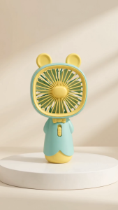 Damda Cute Bear Mini Fan | Portable USB Rechargeable Personal Fan | Quiet Desktop Fan Travel Kids