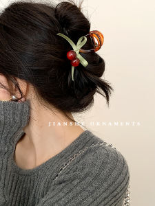 2024 New Style Cherry Blossom Hair Clip Elegant Girl Personality Cherry Knot Hairpin Back of Head Bun Hair Clip Fashionable Hair Accessories