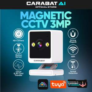 Carabat 3MP Magnetic CCTV | Smart Home | Tuya Wifi | Indoor | Pan & Tilt | Voice | Two Way | Compact Magnetic