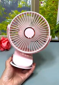 Small Fan คลิปในพัดลมพร้อมไฟ แรงลม 5 ระดับ แบบหนีบได้ แขวนได้ไฟกลางคืนปรับมุมได้ 720°ฟรี