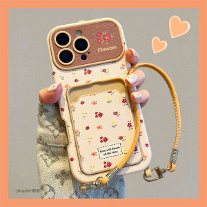 Elegant Peach Blossom Floral 3D iPhone Case for Apple 15Pro Max 16Pro Max 17 Compatible with iPhone 13 New Style Autumn Winter Trend Womens Phone Cover with Lanyard