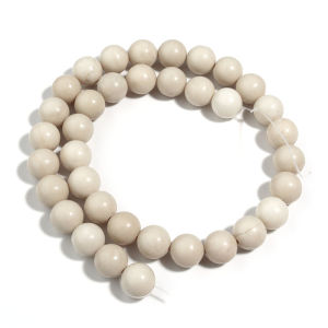 1 Strand Natural Stone Beads 4/6/8/10/12mm Beige Round Loose Beads For Jewelry Making DIY Crafts Bracelets Necklace Accessories