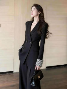 DANTING | Hepburn Style Black Suit Set Elegant Professional Commuter Look