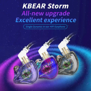 KBEAR Storm All-new Upgrade Single Dynamic HIFI Earphone with 10mm Strong Magnetic Dynamic Driver and 4N OFC Silver-plated Cable