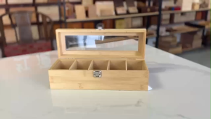 Wooden coffee storage box multifunctional tea bag storage solid wood flip cover storage