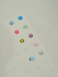 Colorful Titanium Steel Ear Bone Studs Womens Small Cute Ear Hole Jewelry Versatile Fashionable Korean Style Geometric Pattern