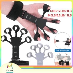 【Local shipment】2 PCS/1 PCS Finger Gripper gripster Silicone Finger Exerciser Trainer with 6 Resistant Level For Guitar Player With Hand Wrist Band Strengthener Physical Tools Hand Strengthener For Patient Fitness Equipment / Strengthener