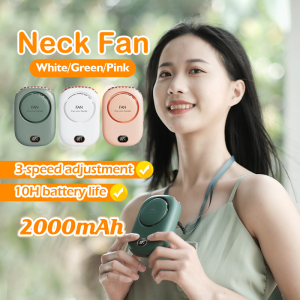 Mini Fan Portable Neck Fan 3 Speeds Adjustable Rechargeable Mute Fan Neck Hanging Handheld Fan
