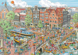 Amsterdam 1000/500 Pieces Jigsaw Puzzles Challenging Family Activity Game for Gameroom Bedroom Livingroom Party Gift