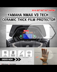 Yamaha NMAX V3 TechMax Clear & Smok3d Type Ceramic Thick Film Screen protector anti scratch / iwas gasgas
