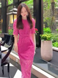 GOUWU | Slimming Lace Red Dress