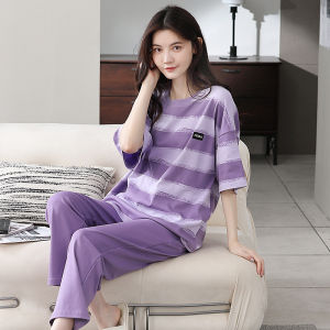 Áo ngủ MiiOW cho nữ làm bằng cotton nguyên chất tay ngắn quần dài thoải mái