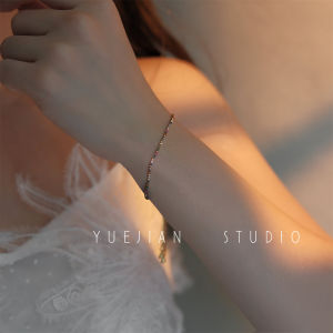 Ultra-Fine Diamond Encrusted Bracelet for Women Elegant Versatile Colorful High-End Feeling Stackable Fashion Jewelry Accessory