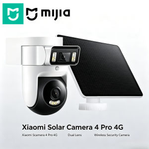Xiaomi | Xiaomi Smart Solar Camera 4 Pro 4G Dual Lens 5MP Solar Powered Outdoor Wireless Security Camera Two-way Audio Surveillance Cam