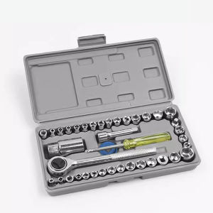 kasenstore ชุดเครื่องมือ บล็อกชุด 46ชิ้น ขนาด 1/4" ชุดเครื่องมือช่าง ชุดประแจซ่อมรถ ประแจ ไขควง พร้อมชุดหัวเปลี่ยน ชุดเครื่องมือ