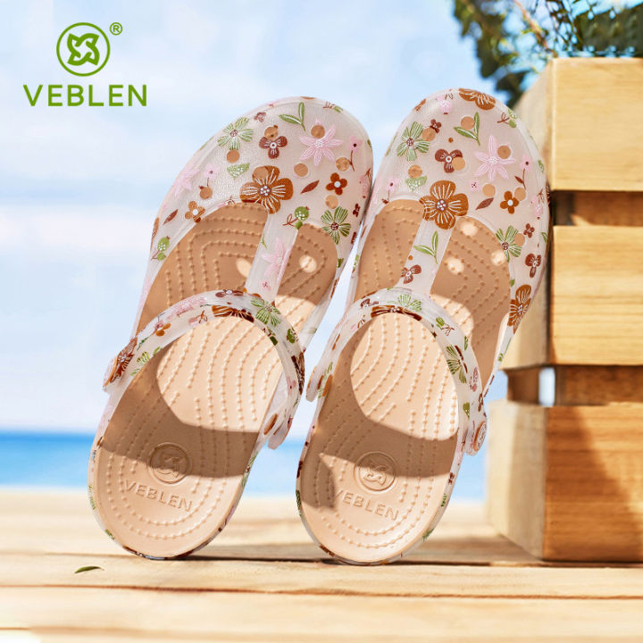 Veblen รองเท้าคร็อคส์สำหรับผู้หญิงรองเท้าแตะพื้นนิ่มกันลื่นใส่ด้านนอก ...