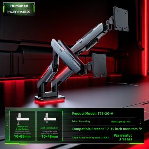 HumaneX | Heavy Duty Dual Screen Monitor Stand 20kg