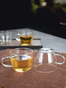 แก้วดื่มชาแบบหนาทนความร้อนพร้อมก้น แก้วดื่มชาแบบถือได้สำหรับใช้ในบ้าน แก้วดื่มชาสำหรับเจ้าของบ้าน ชุดชา กังฟู