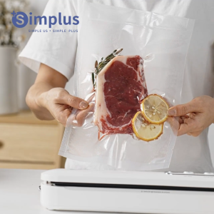 Simplus เครื่องซีลสูญญากาศ จัดเก็บถนอมอาหาร อเนกประสงค์ พลังดูดขนาดใหญ่ 60KPa 3 โหมด แถมฟรีถุงสูญญากาศ  Vacuum Packing Machines  Food Storage FKJH001
