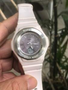 đồng hồ Ca$io baby màu hồng pin Solar. Si Nhật tuyển. Size 39mm. 2hand.