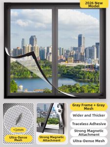 Mosquito Prevention Mesh Window Easy Disassembly Invisible Large Lock