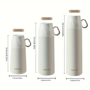 Portable Stainless Steel Insulated Bottle with Lid and Handle Mini Insulated Mug Thermos Vacuum Bottle for Home Office Student