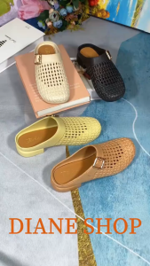 2026 New Breathable Woven Mules Slippers Women Open Toe Hollow Out Diamond Mesh Sandals Casual Slip On