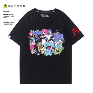 Bandai | New Pokémon Rocket Team Print Short-Sleeved T-Shirt for Boys and Girls Childrens Summer New Half-Sleeved Shirt